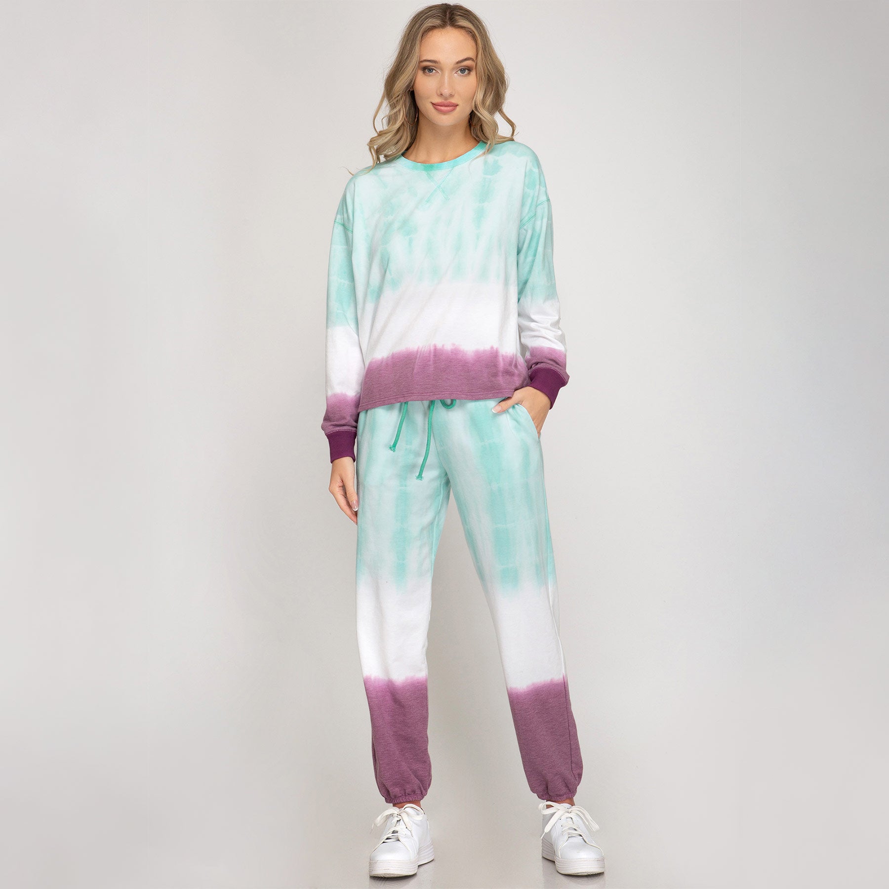 She + Sky Cool Tone Tie Dyed Joggers