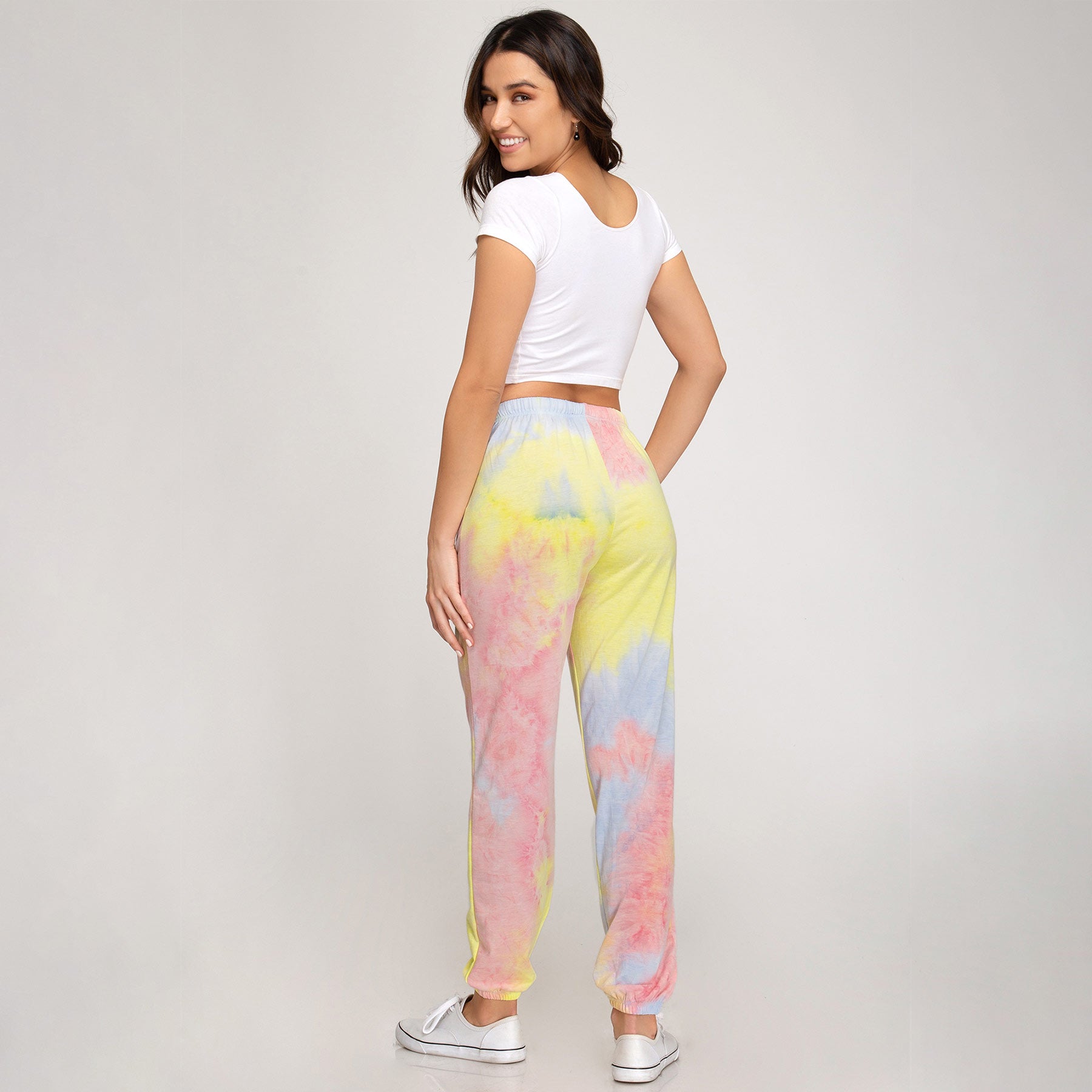She + Sky Pastel Tie-Dyed Joggers