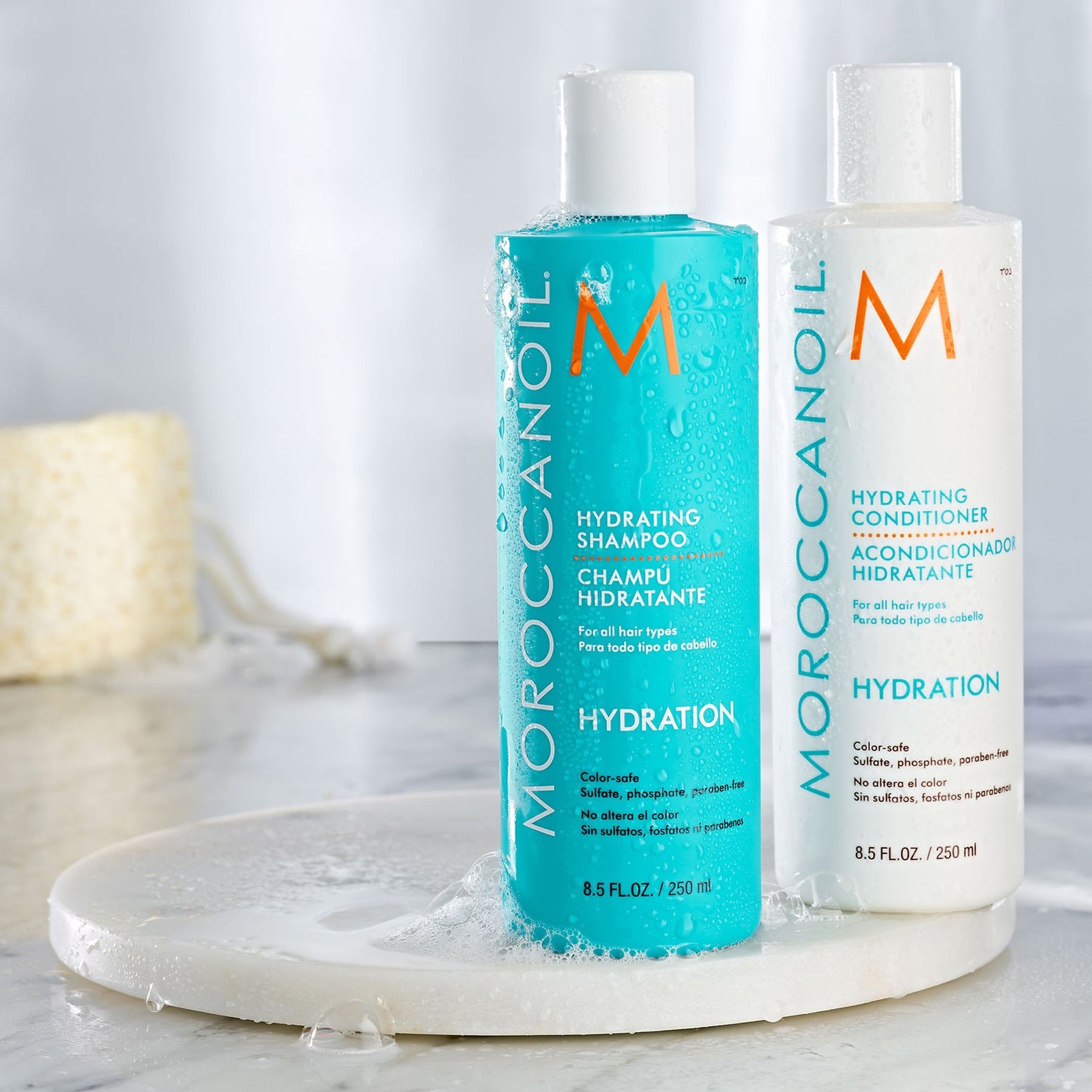 Moroccanoil Hydrating Shampoo and Conditioner, 8.5 Fluid Ounces / 250 Milliliters.